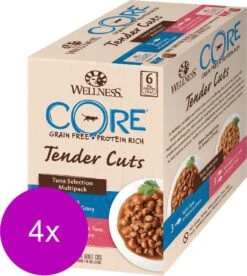 Wellness Core Tender Cuts Tuna Selection – Kattenvoer – 4 X Tonijn 6×85 G