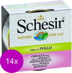 14x Schesir Kattenvoer Kipfilet In Bouillon 70 Gr