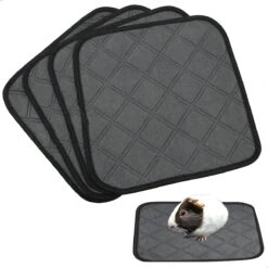 Varken Kooi Hamster Mat Herbruikbare Wasbaar Waterdicht Zeer Absorberend Voor Kleine Dieren Konijnen Dwerg Chinchilla Egel Pak Van 4 Donkergrijs 30 X 30 Cm
