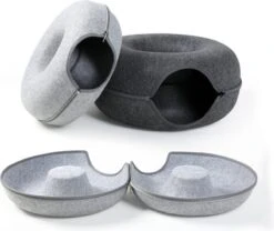 Donut Katten Bed Tunnel Interactief Spel Speelgoed Kat Bed Binnen Speelgoed Kitten Comfortabel Slaap Huisje Kat Training Speelgoed