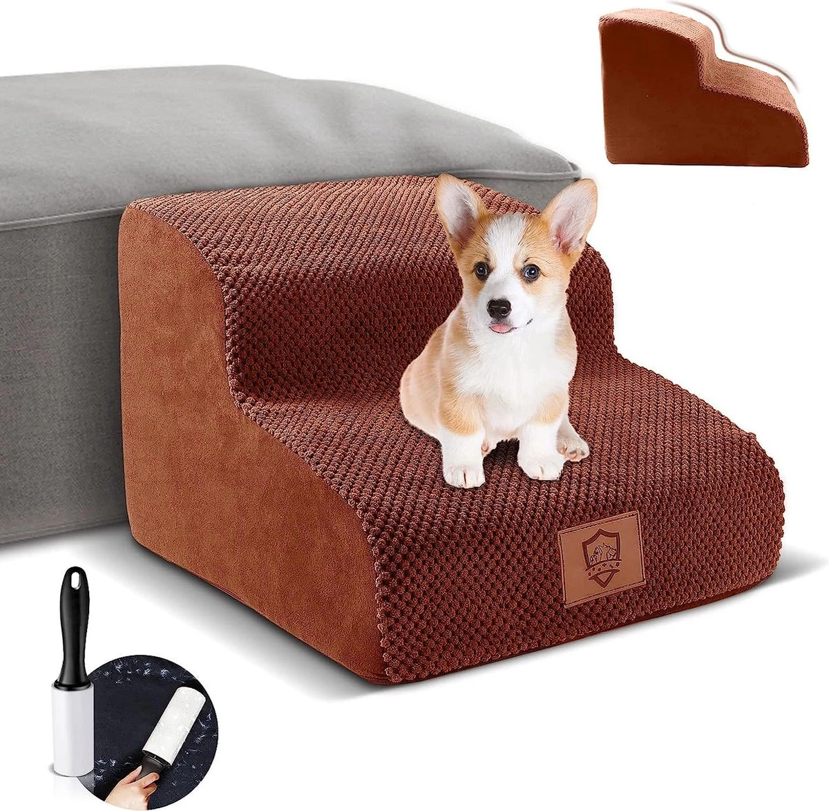 Hondentrap Voor Kleine Honden, 2 Treden Huisdiertrap Voor Honden En Katten, Spons Hondentrap Voor Slaapbank, Zacht Hangend Ontwerp, Antislip Verwijderbaar Wasbaar – Stuur 1 Pluizenroller 1 Hondentrap Voor Kleine Honden, 2 Treden Huisdiertrap Voor Honden En Katten, Spons Hondentrap Voor Slaapbank, Zacht Hangend Ontwerp, Antislip Verwijderbaar Wasbaar – Stuur 1 Pluizenroller