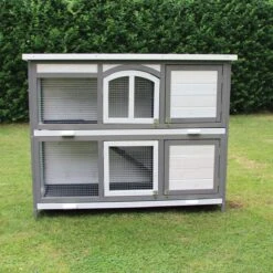 Konijnenhok Voor Buiten En Binnen – Cavia Kooi – Caviakooi – Knaagdieren Kooi – Hamsterkooi – 122 Cm – Grijs