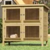 Tuindeco – Groot Konijnenhok Of Kippenhok – 4 Hokken – 134x60x130 Cm