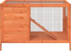 VidaXL Konijnenhok 103x44x69,5 Cm Massief Grenenhout Bruin