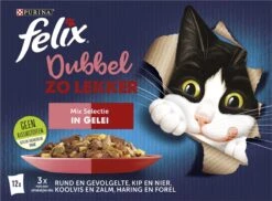Felix Dubbel Zo Lekker Mix Selectie In Gelei – Katten Natvoer – 48 X 85g
