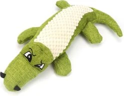 Krokodil – Hondenspeelgoed – 30cm – Piep Geluid – Linnen / Pluche – Groen – Knuffel Voor Hond