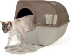 Zelfreinigende Kattenbak L + Kattenbakmat – Taupe/Bruin