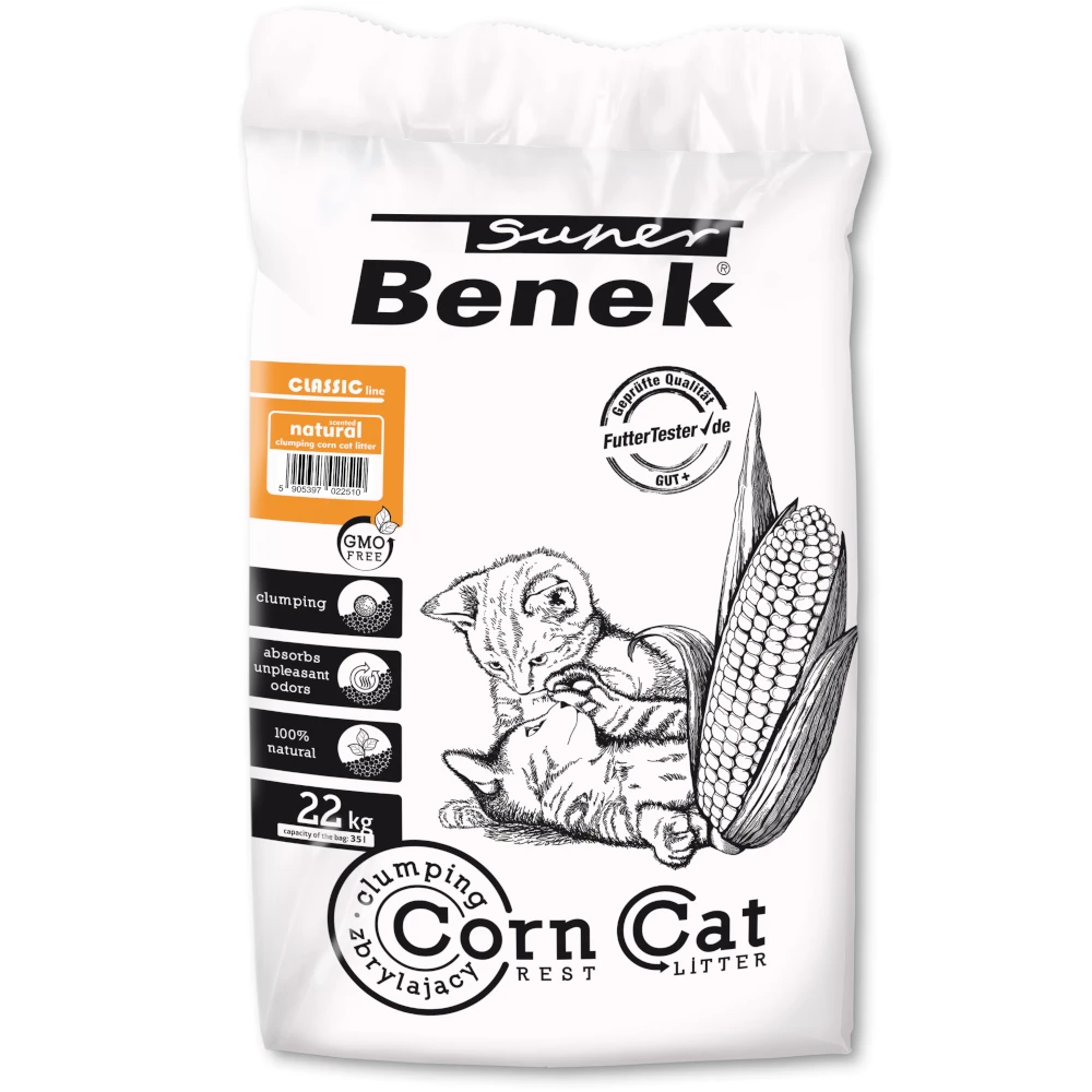 Super Benek Corn Cat Natural – 35 L