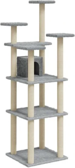 VidaXL Kattenmeubel Met Sisal Krabpalen 171 Cm Lichtgrijs