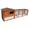 Flamingo Konijnenhok Met Ren Sunshine Jumbo – Dierenverblijf – 230x53x70 Cm Bruin