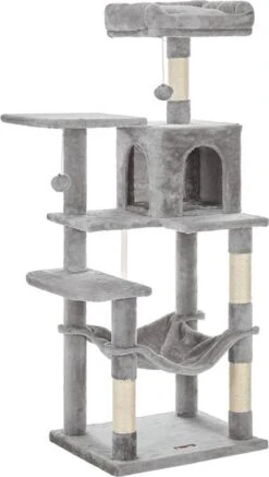 Rootz Krabpaal – Krabpaal Met Hangmat – Krabpaal – Kattenkrabpaal – Moderne Krabpaal – Hoge Krabpaal – Krabpaal Met Hangmat – Grijs