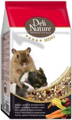 Deli Nature 5 Sterren Menu Muis, Woestijnrat En Dwerghamster 750 Gr