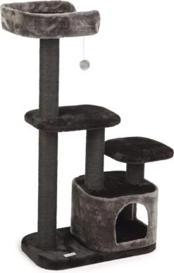 Beeztees Poronti – Krabpaal – Zwart/Grijs – 60x40x115 Cm