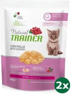 Natural Trainer Cat Kitten Chicken Kattenvoer 2x 300 Gr