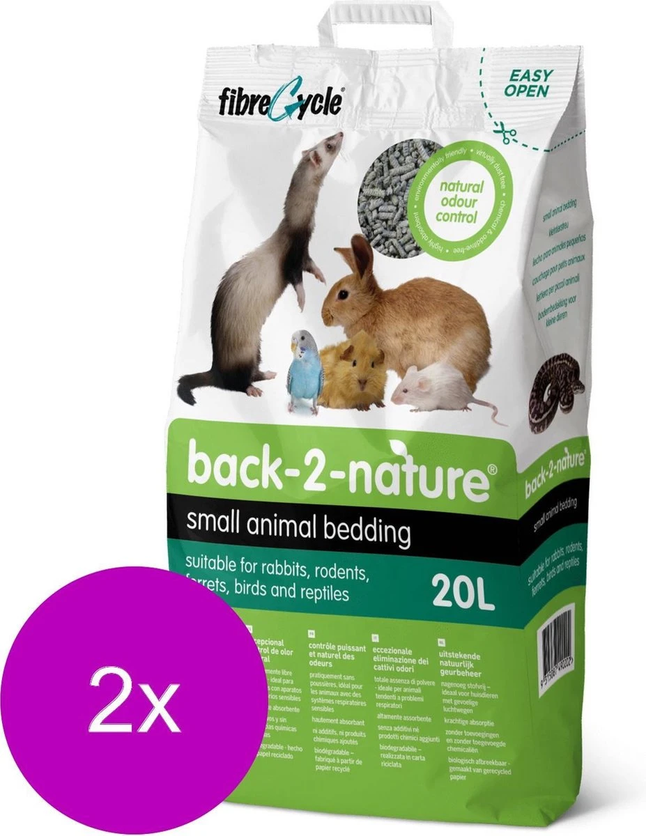 Back-2-Nature Bedding & Litter – Bodembedekking – 2 X 20 L 1 Back-2-Nature Bedding & Litter – Bodembedekking – 2 X 20 L