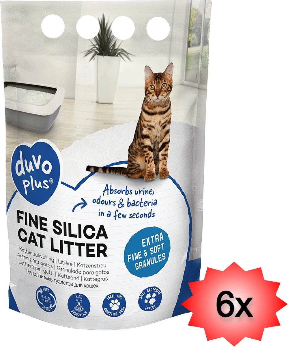 6x 5liter Duvo+ Premium Fijne Silica Kattenbakvulling – 0,5-1,5mm 1 6x 5liter Duvo+ Premium Fijne Silica Kattenbakvulling – 0,5-1,5mm