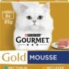 Gourmet Gold Mousse – Kattenvoer Natvoer – Met Tonijn, Lever, Kalkoen, Rund – 48 X 85 G